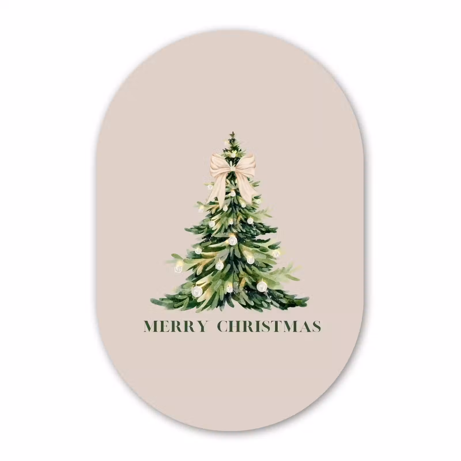 Alu-Dibond-Bild Oval - Weihnachten – Weihnachtsbaum – Text — 1