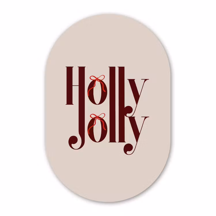 Alu-Dibond-Bild Oval - Text – Weihnachten – Braun — 1