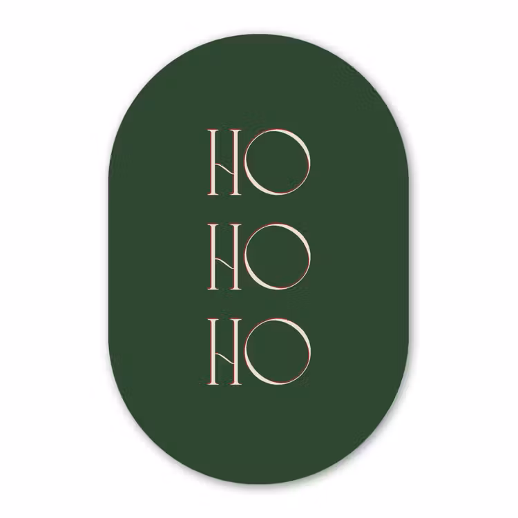 Alu-Dibond-Bild Oval - Text – Weihnachten – Modern – Grün — 1