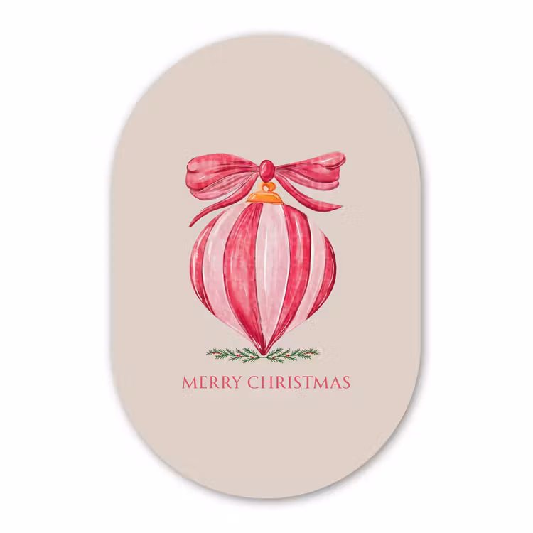 Alu-Dibond-Bild Oval - Weihnachten – Weihnachtskugel – Text — 1