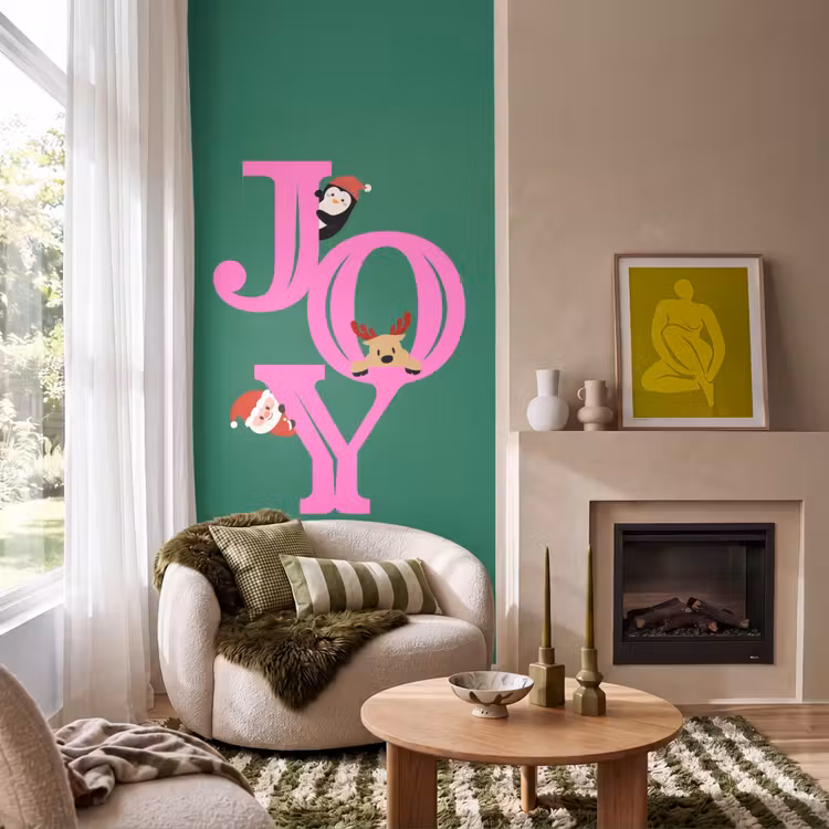 Tapete - Freude – Weihnachten – Animation – Rosa – Grün — 1