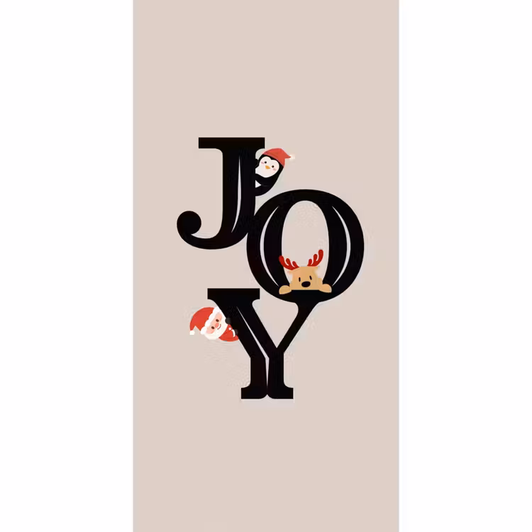 Tapete - Joy – Animation – Schwarz – Weihnachten — 2