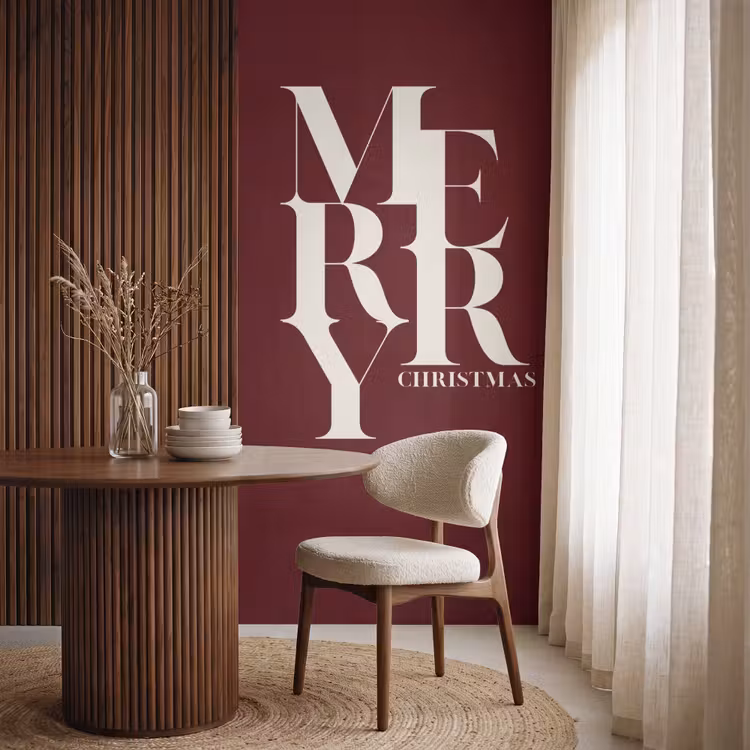 Tapete - Merry – Text – Dunkel – Rot — 4