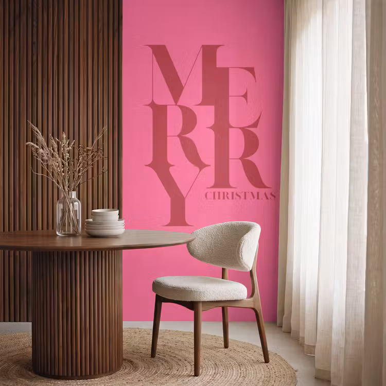Tapete - Merry – Text – Weihnachten – Rosa — 4