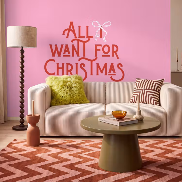 Tapete - Text – Weihnachten – Rosa – Rot — 1