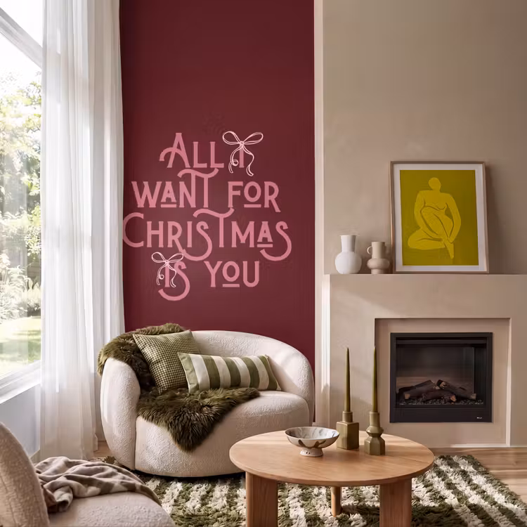 Tapete - Text – Weihnachten – Rot – Rosa — 1