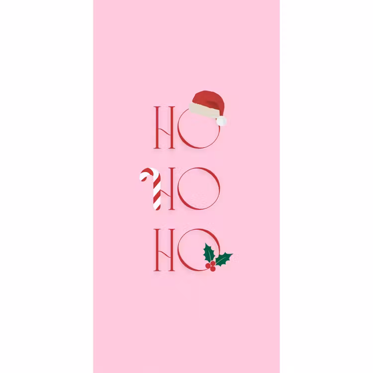Tapete - Weihnachten – Text – Rosa – Illustration — 2