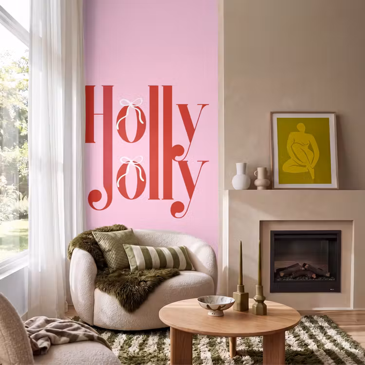 Tapete - Weihnachten – Text – Rot – Rosa — 1