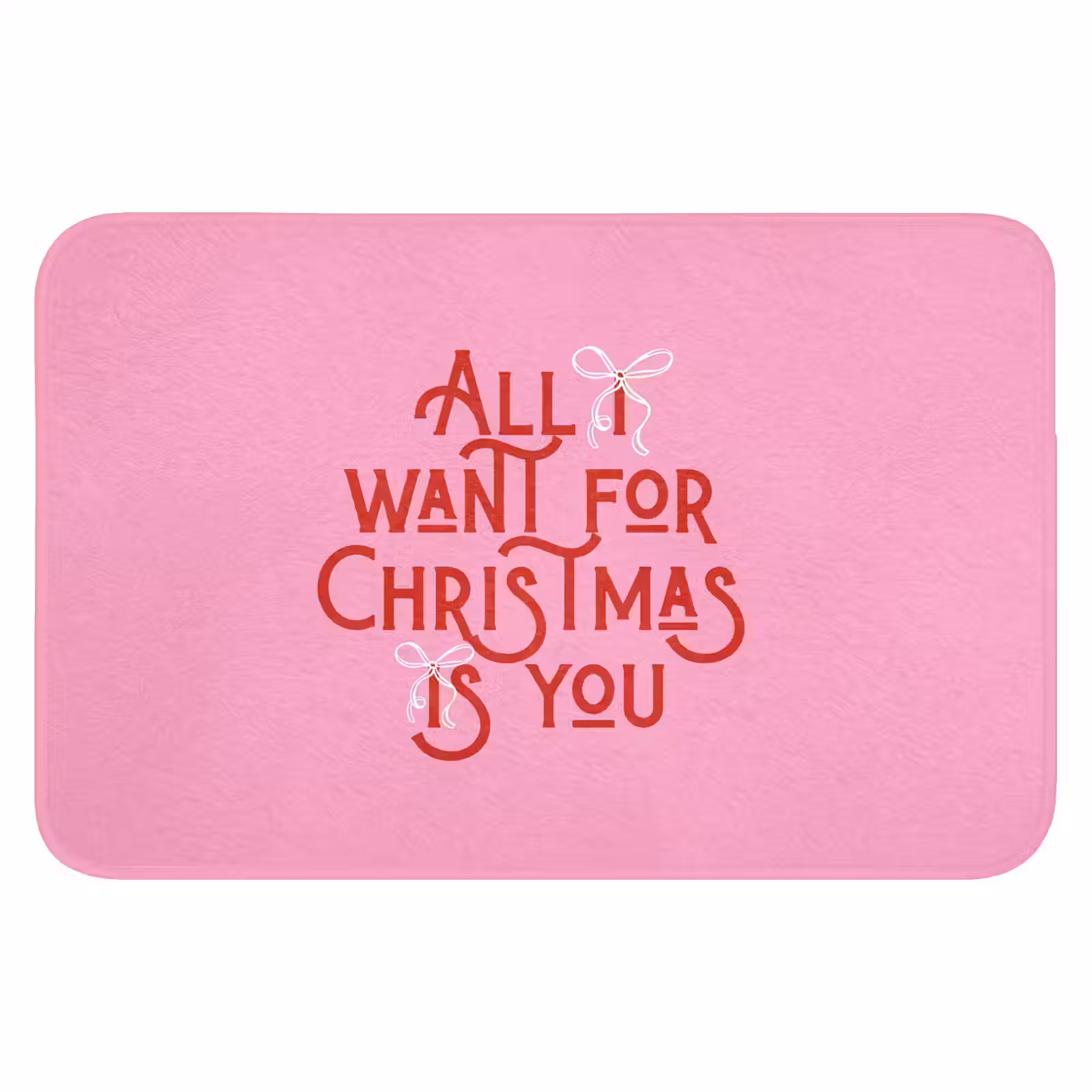 Badematte - Text – Weihnachten – Rosa – Rot — 1