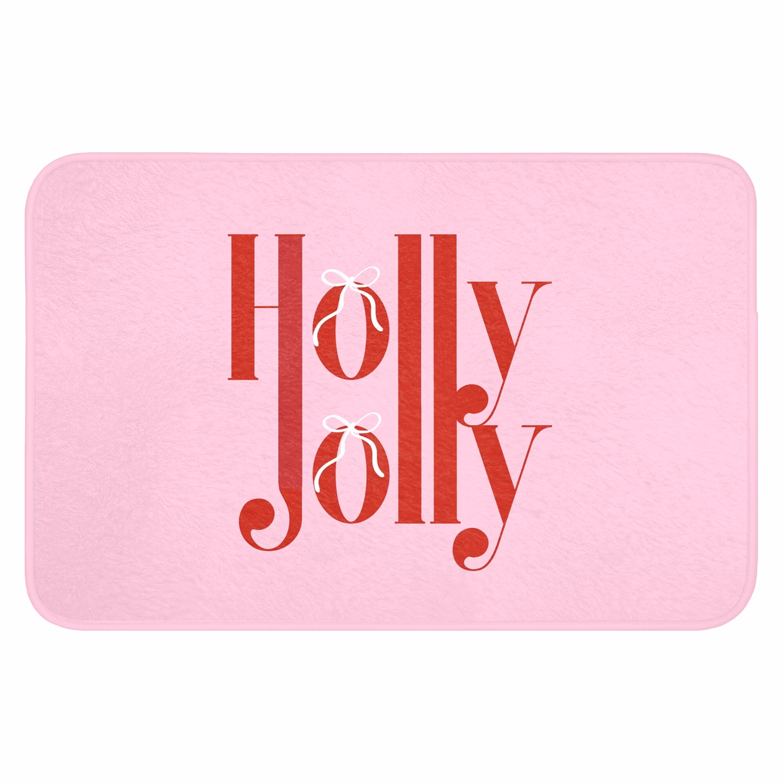 Badematte - Weihnachten – Text – Rot – Rosa — 1