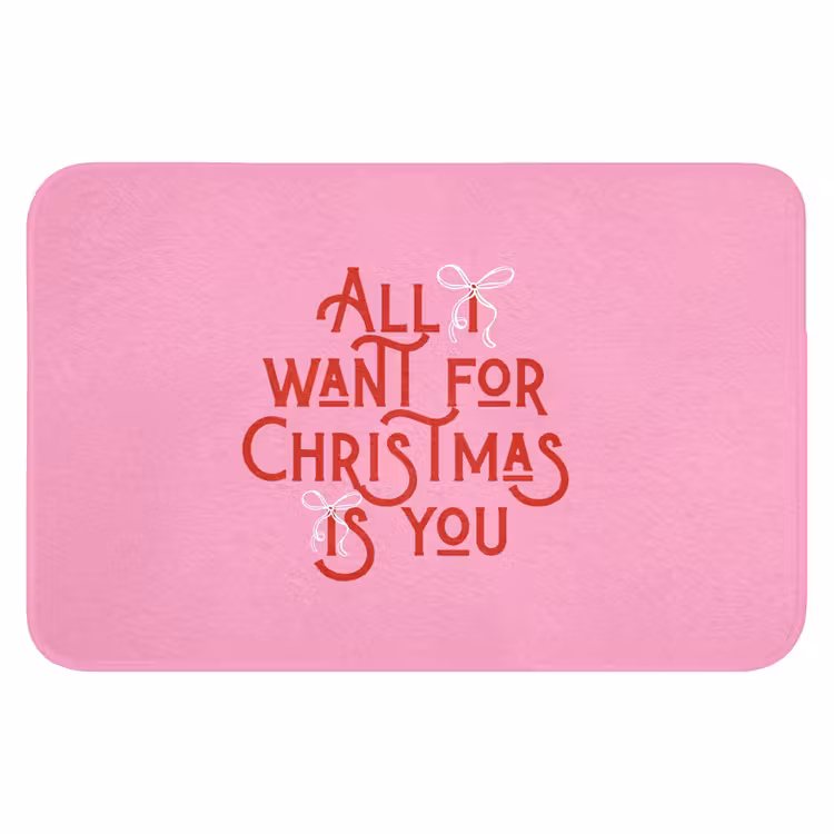 Badematte - Text – Weihnachten – Rosa – Rot — 1