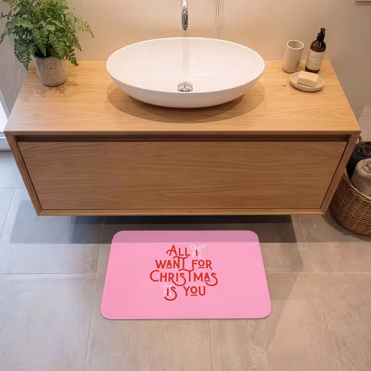 Badematte - Text – Weihnachten – Rosa – Rot — 2