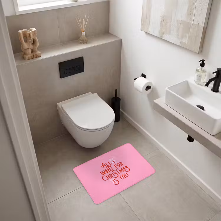 Badematte - Text – Weihnachten – Rosa – Rot — 6