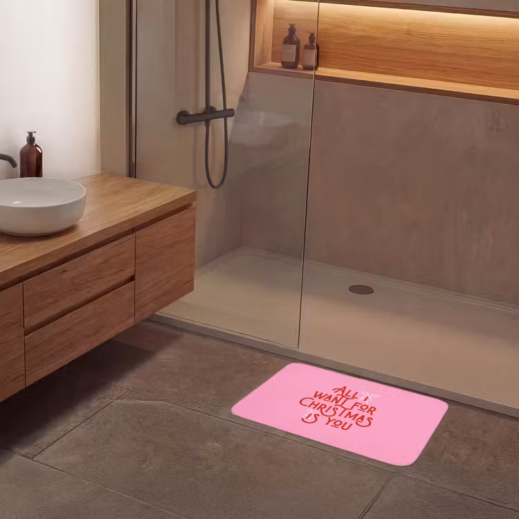 Badematte - Text – Weihnachten – Rosa – Rot — 8