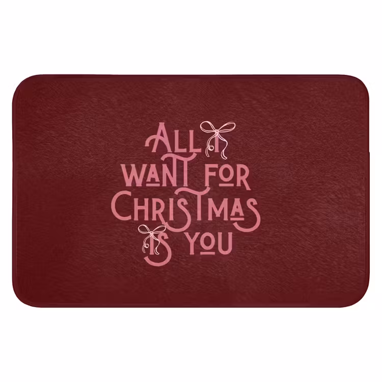 Badematte - Text – Weihnachten – Rot – Rosa — 1