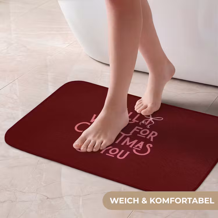Badematte - Text – Weihnachten – Rot – Rosa — 5