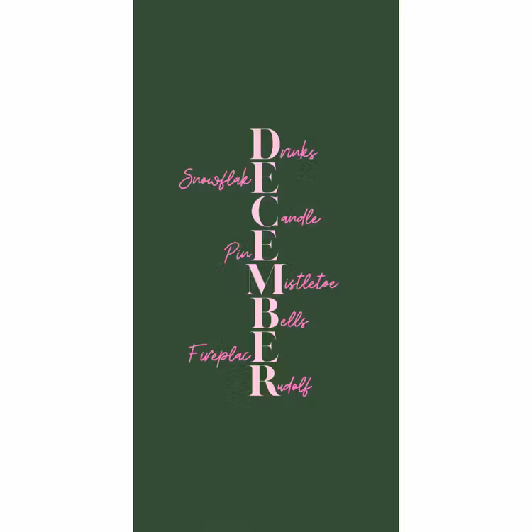 Tapete - Dezember – Text – Weihnachten – Grün — 2