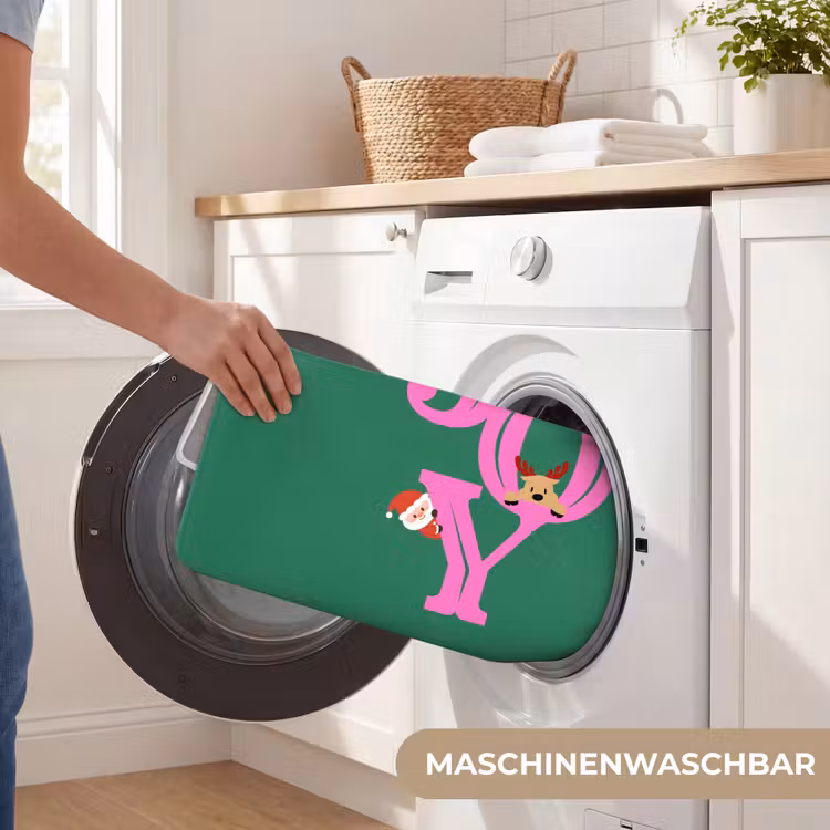 Badematte - Freude – Weihnachten – Animation – Rosa – Grün — 7