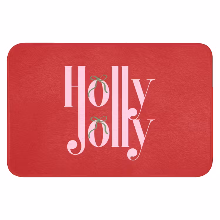 Badematte - Weihnachten – Rosa – Rot – Text — 1