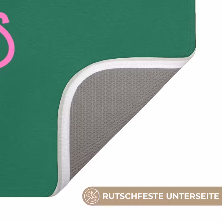 Badematte - Weihnachten – Text – Rosa – Grün — 3
