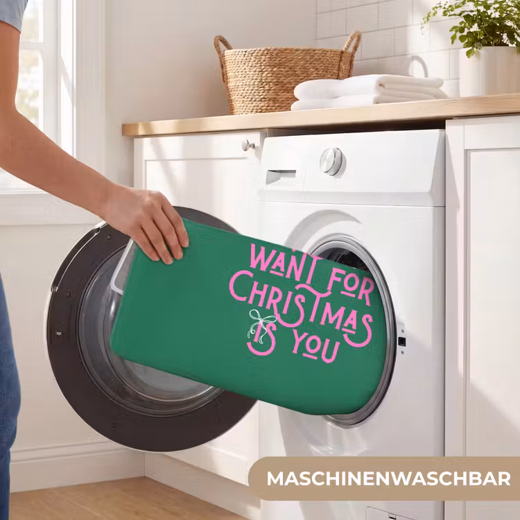 Badematte - Weihnachten – Text – Rosa – Grün — 7