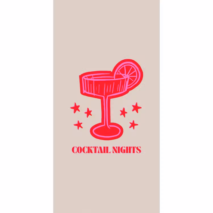 Tapete - Cocktail – Weihnachten – Beige – Rosa — 2