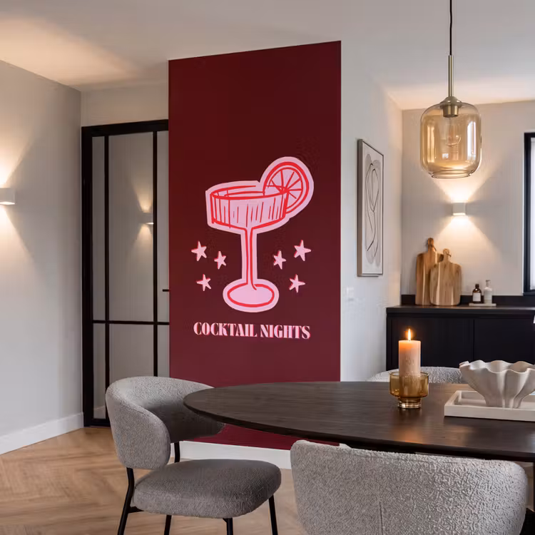Tapete - Cocktail – Weihnachten – Burgunderrot – Rosa — 5