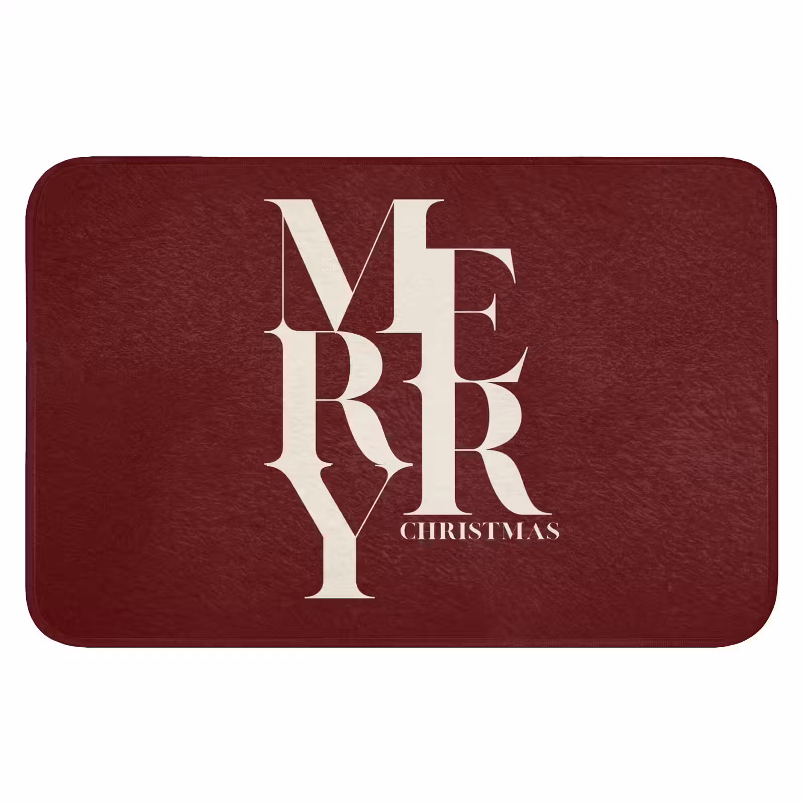 Badematte - Merry – Text – Dunkel – Rot — 1