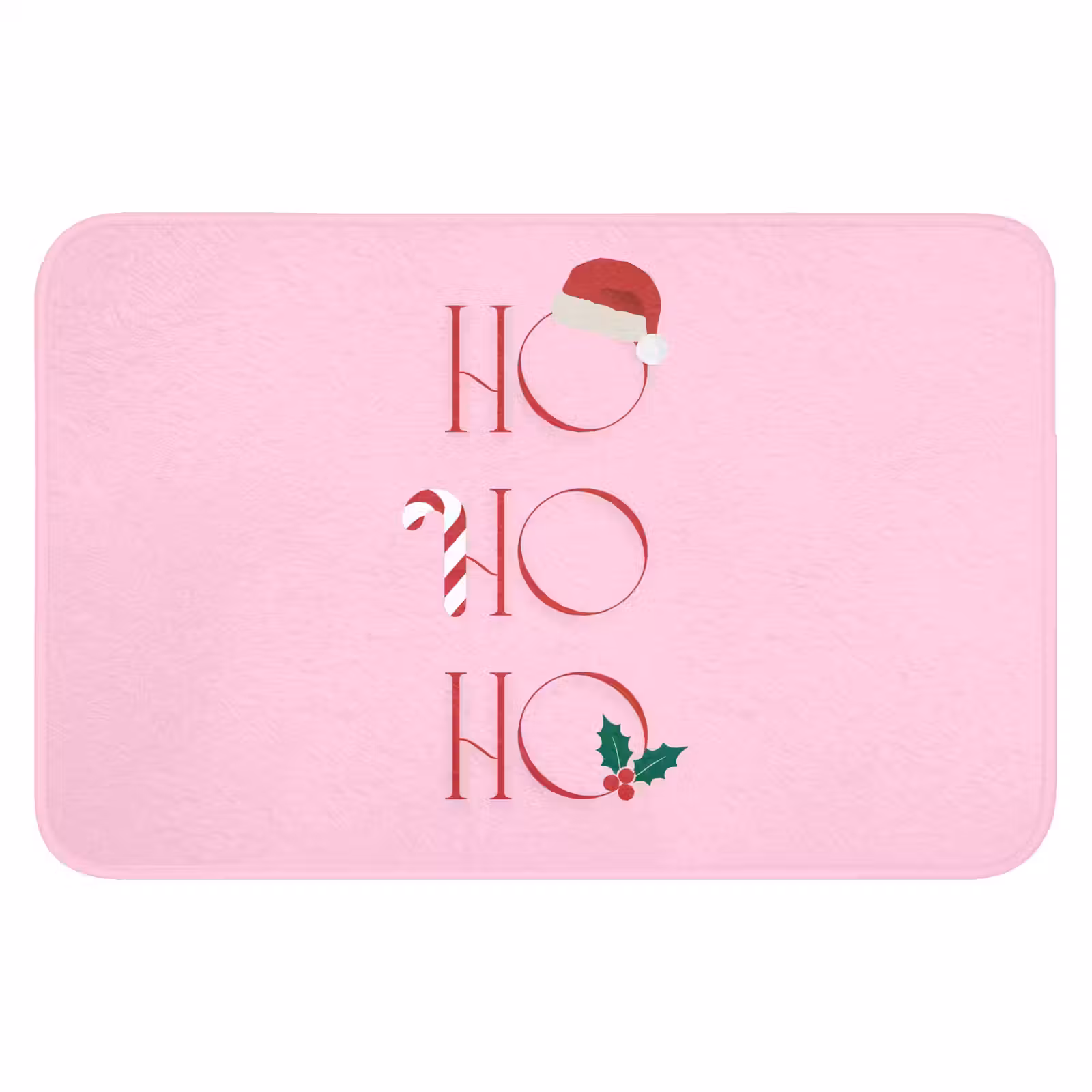 Badematte - Weihnachten – Text – Rosa – Illustration — 1