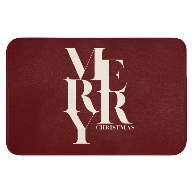 Badematte - Merry – Text – Dunkel – Rot — 1