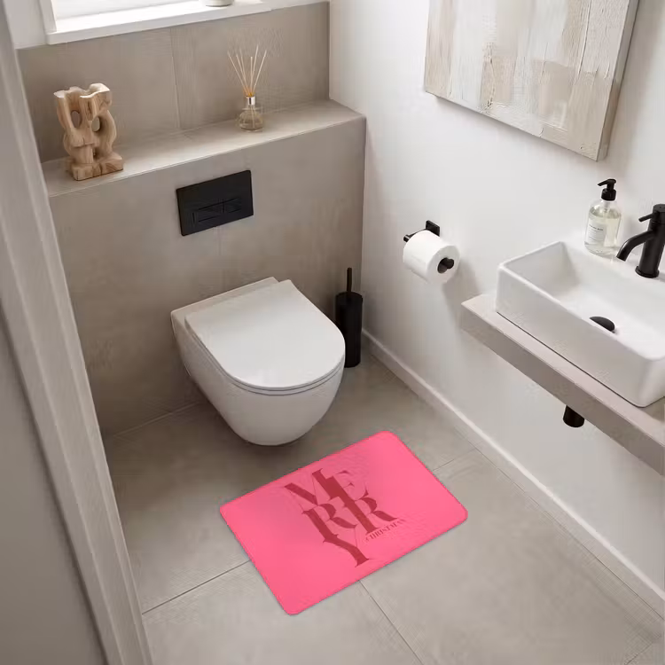 Badematte - Merry – Text – Weihnachten – Rosa — 6