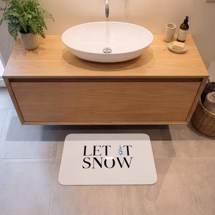 Badematte - Text – Weihnachten – Schnee — 2