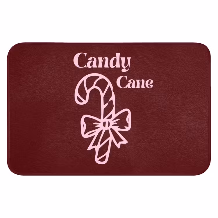 Badematte - Weihnachten – Süßigkeiten – Text – Rosa — 1