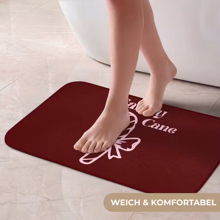 Badematte - Weihnachten – Süßigkeiten – Text – Rosa — 5