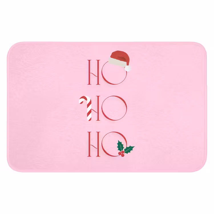 Badematte - Weihnachten – Text – Rosa – Illustration — 1