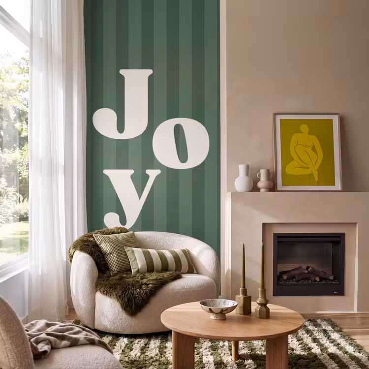 Tapete - Joy – Weihnachten – Text – Grün — 1