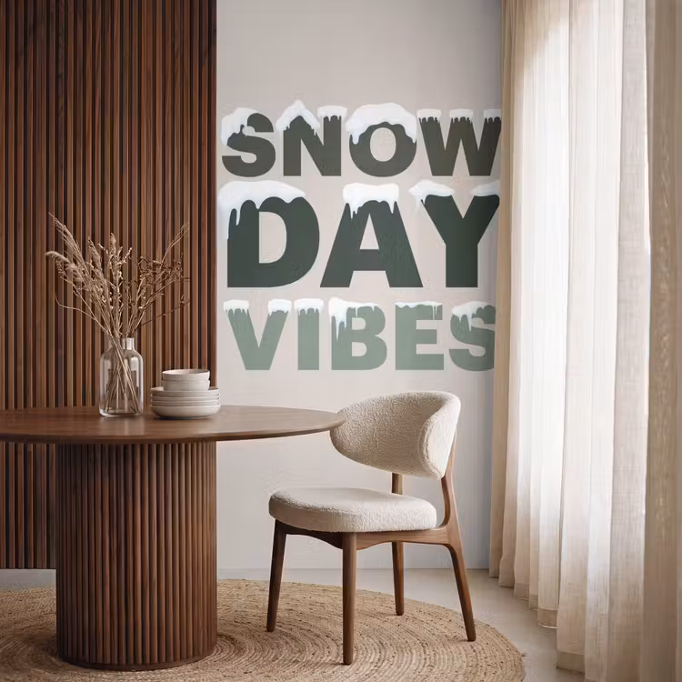 Tapete - Schnee – Text – Weihnachten – Beige — 4