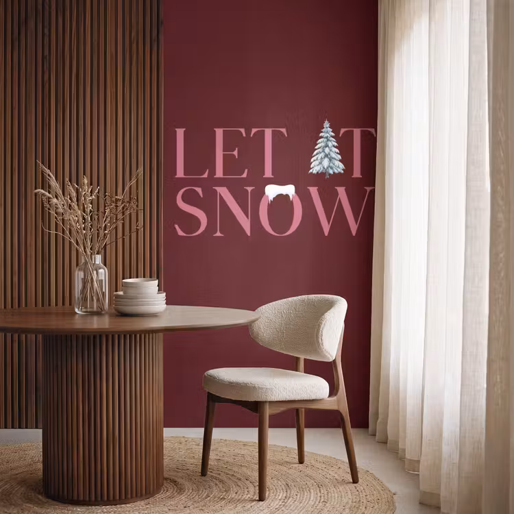 Tapete - Text – Weihnachten – Schnee – Rosa — 4