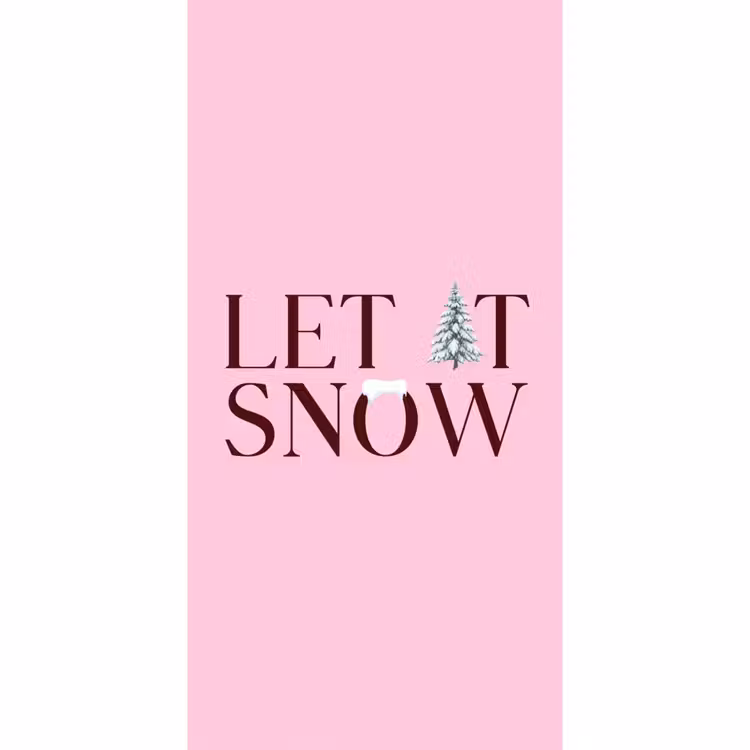 Tapete - Weihnachten – Text – Schnee – Rosa — 2