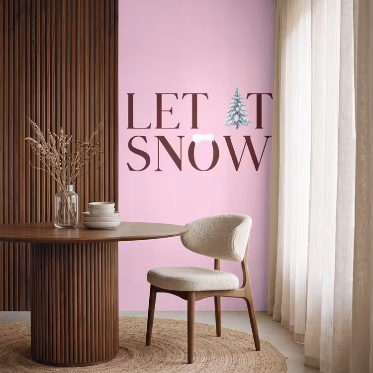 Tapete - Weihnachten – Text – Schnee – Rosa — 4