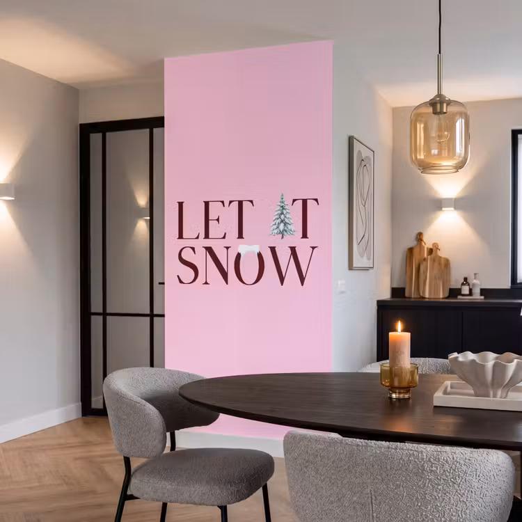 Tapete - Weihnachten – Text – Schnee – Rosa — 5