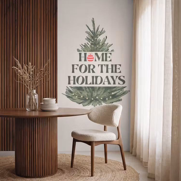 Tapete - Weihnachten – Text – Weihnachtsbaum – Beige — 4