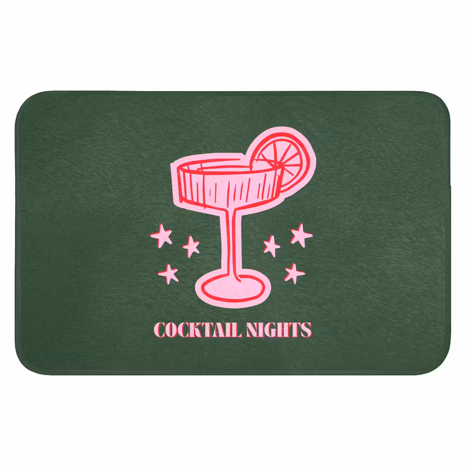 Badematte - Cocktail – Weihnachten – Rosa – Grün — 1