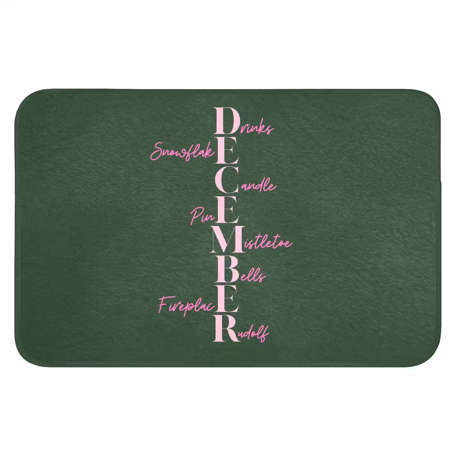 Badematte - Dezember – Text – Weihnachten – Grün — 1