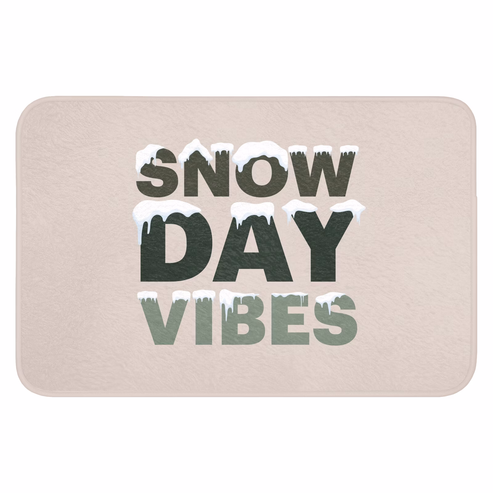 Badematte - Schnee – Text – Weihnachten – Beige — 1