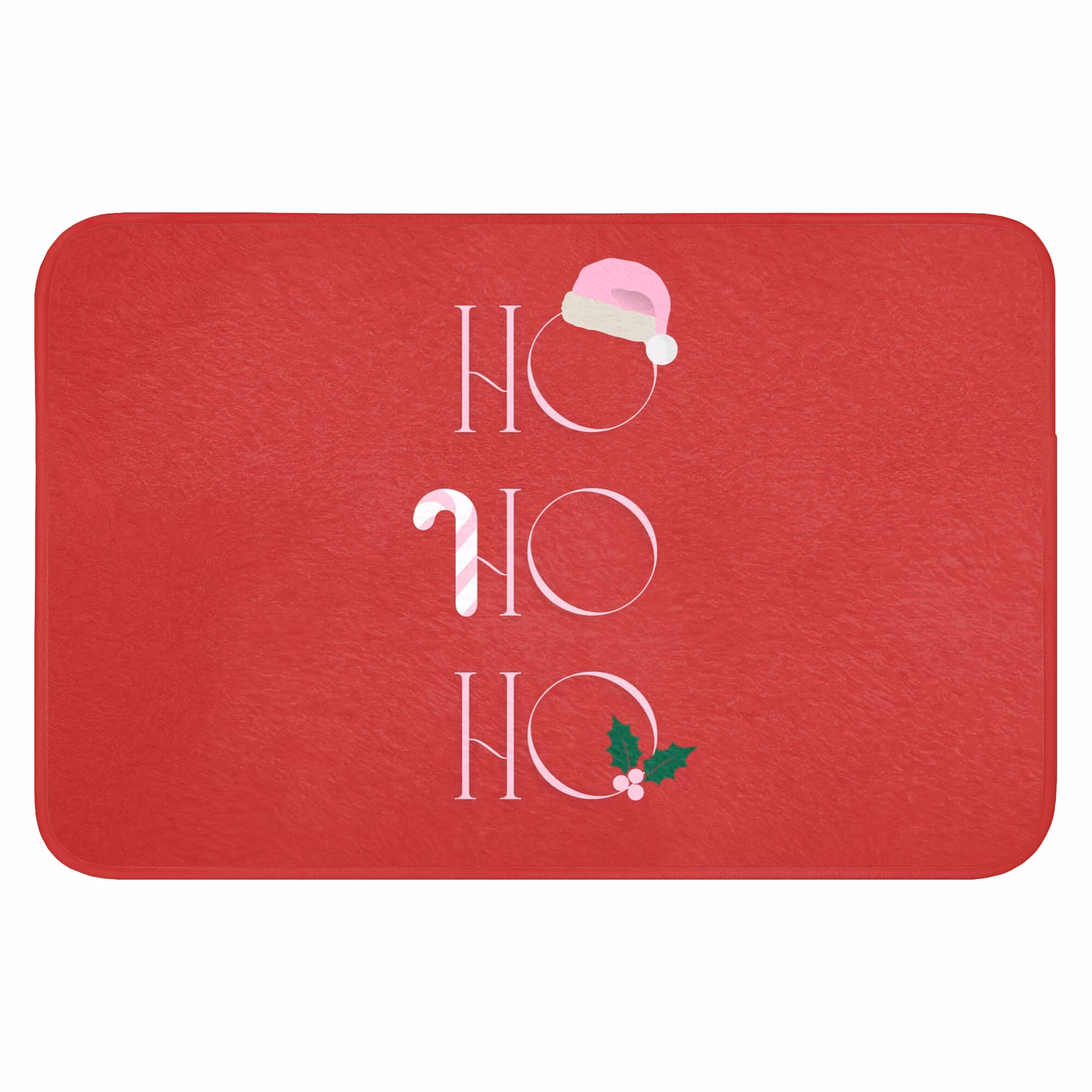 Badematte - Weihnachten – Text – Illustration – Rot — 1