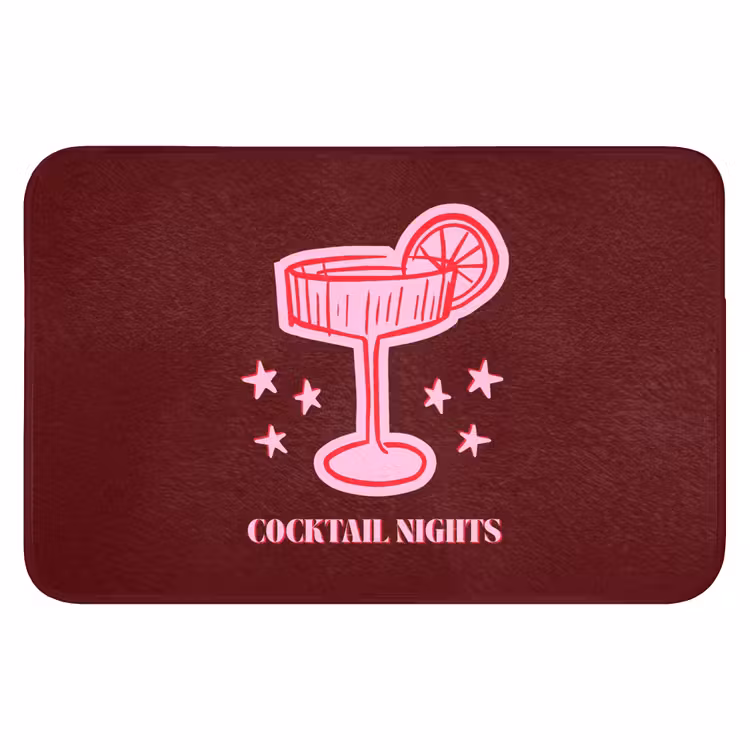 Badematte - Cocktail – Weihnachten – Burgunderrot – Rosa — 1