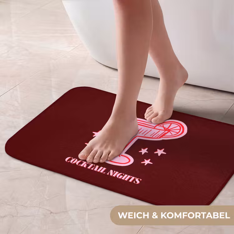 Badematte - Cocktail – Weihnachten – Burgunderrot – Rosa — 5