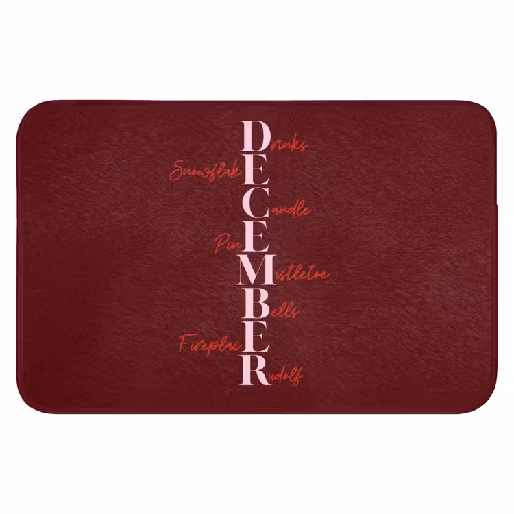 Badematte - Dezember – Text – Weihnachten – Burgund — 1