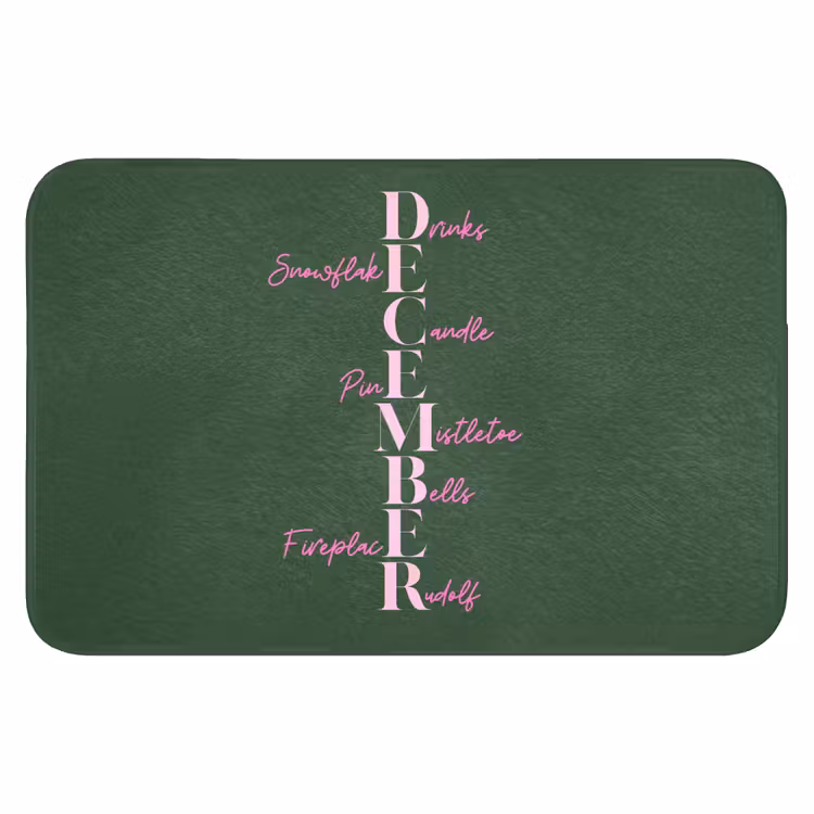 Badematte - Dezember – Text – Weihnachten – Grün — 1